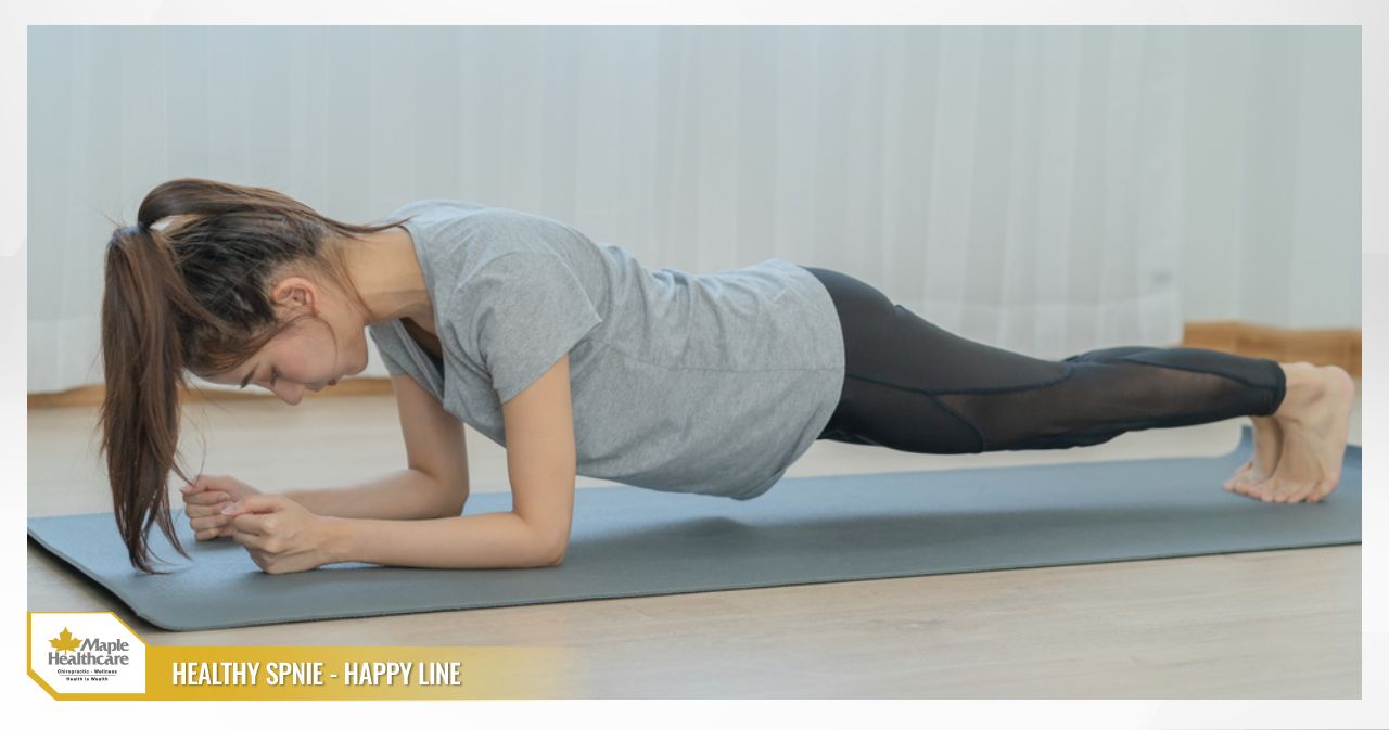 The plank is an effective exercise for building core strength to support the spine.